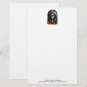Griezelig Grinning Skeleton Halloween Briefpapier (Voorkant / Achterkant)