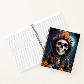 Griezelig Grinning Skeleton Halloween Notitieboek (Binnen)