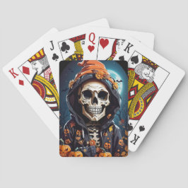 Griezelig Grinning Skeleton Halloween Pokerkaarten