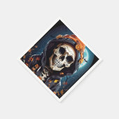Griezelig Grinning Skeleton Halloween Servet (Hoek)