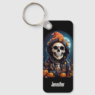 Griezelig Grinning Skeleton Halloween Sleutelhanger