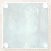 griezelig groen moeras glazen onderzetter (Achterkant)