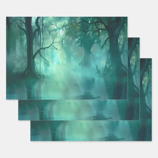 griezelig groen moeras inpakpapier vel (Set)