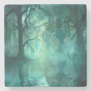 griezelig groen moeras stenen onderzetter