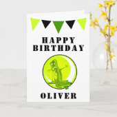 Griezelig groen slijm monster vlaggen kinderen ver kaart (Gele Bloem)