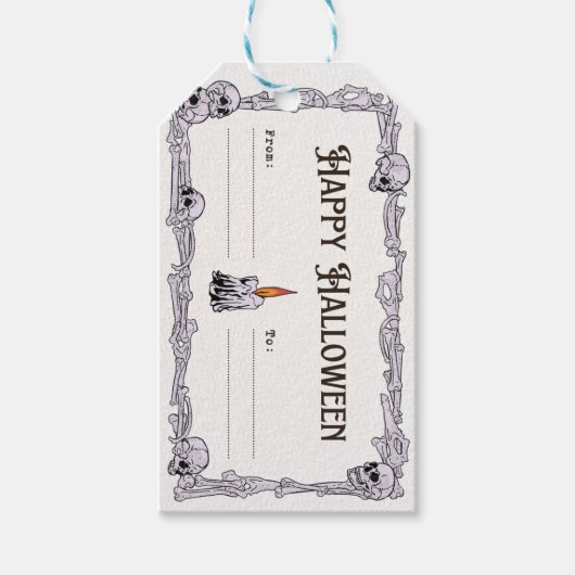 Griezelig Halloween-behandelingslabel Cadeaulabel (Voorkant)