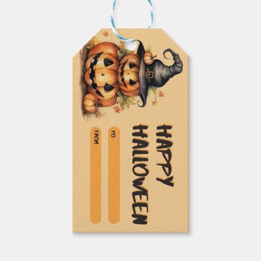 Griezelig Halloween-behandelingslabel Cadeaulabel (Voorkant)