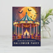 Griezelig Halloween Carnaval Circus Kaart (Staand voorkant)