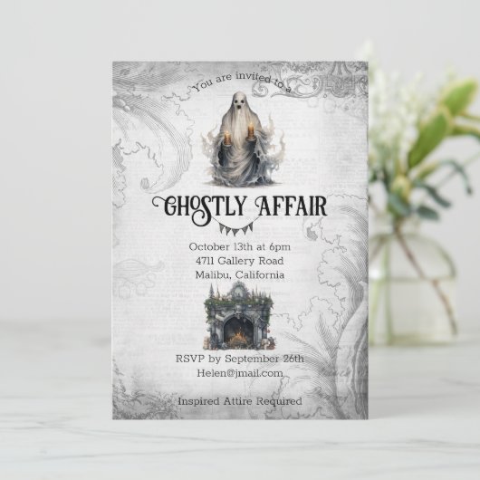 Griezelig Halloween-feest Kaart (Staand voorkant)