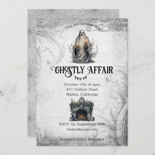 Griezelig Halloween-feest Kaart (Voorkant / Achterkant)