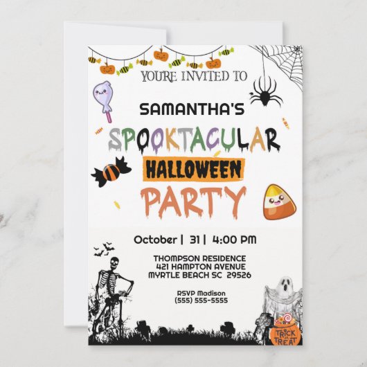 Griezelig Halloween Feest   Kaart (Voorkant)