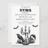 Griezelig Halloween-feest - Raaf, Schedel & Vleerm Kaart (Voorkant)