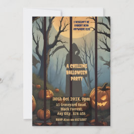 Griezelig Halloween-feest Spelonkachtige Bos Uitno Kaart