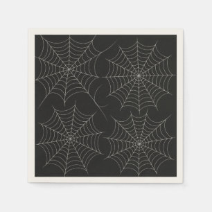 Griezelig Halloween-feest Spinnenweb Vet Zwart Servet