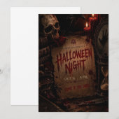 Griezelig Halloween-feest uitnodiging (Voorkant / Achterkant)