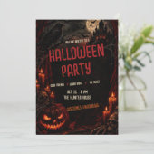 Griezelig Halloween-feest Uitnodiging (Staand voorkant)