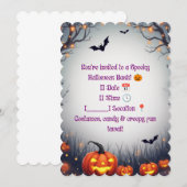 Griezelig Halloween-feest Uitnodiging 🎃 Leuk & Ak (Voorkant / Achterkant)