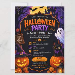 Griezelig Halloween-feest Uitnodiging – Leuk & Fee