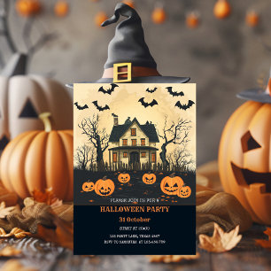 Griezelig Halloween Huis 's Nachts Feest Feestdagenkaart