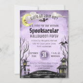 Griezelig Halloween Kostuum Party Spooky Paarse Zw Kaart (Voorkant)
