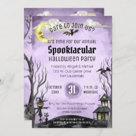 Griezelig Halloween Kostuum Party Spooky Paarse Zw Kaart