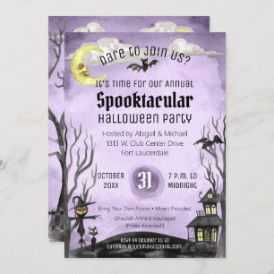 Griezelig Halloween Kostuum Party Spooky Paarse Zw Kaart