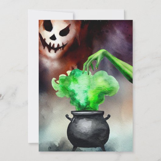 Griezelig Halloween Kostuum Party Uitnodiging (Achterkant)