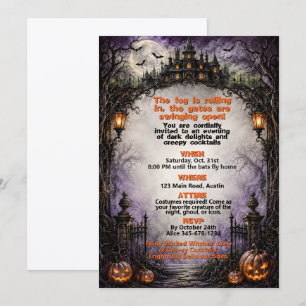 Griezelig Halloween-kostuumfeest in het Spookhuis Kaart
