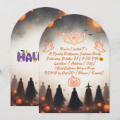 Griezelig Halloween Kostuumfeest Uitnodiging (Voorkant / Achterkant)