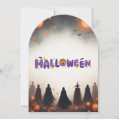 Griezelig Halloween Kostuumfeest Uitnodiging (Achterkant)