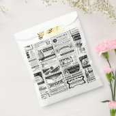 griezelig halloween krant antiek wit bedankzakje (Gezegeld)