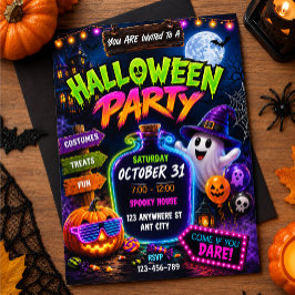 Griezelig Halloween Nachtfeest Kaart