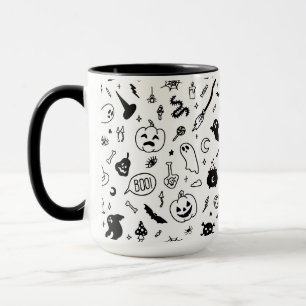 griezelig halloween party doodle patroon mok