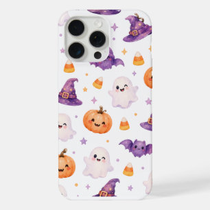 Griezelig Halloween Pastel Spokenpatroon iPhone 15 Pro Max Case