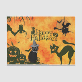 Griezelig Halloween Patroon Decoupage Tissuepapier