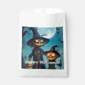 Griezelig Halloween Pompoen Duo Bedankzakje (Voorkant)