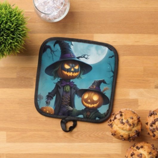 Griezelig Halloween Pompoen Duo Pannenlap