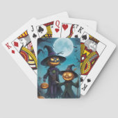Griezelig Halloween Pompoen Duo Pokerkaarten (Achterkant)