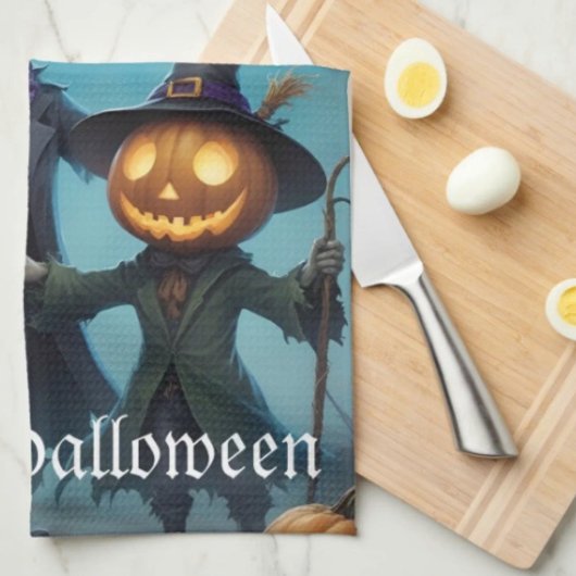 Griezelig Halloween Pompoen Duo Theedoek