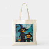 Griezelig Halloween Pompoen Duo Tote Bag (Achterkant)
