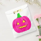 griezelig halloween pompoen roze bedankzakje (Gezegeld)
