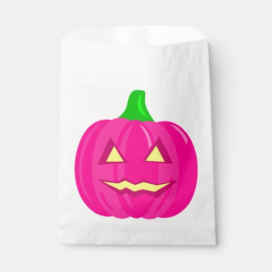griezelig halloween pompoen roze bedankzakje (Voorkant)