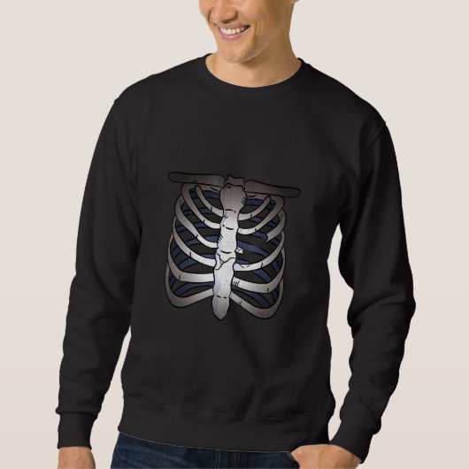 Griezelig Halloween Röntgen Kostuum Griezelige Bot Trui (Voorkant)