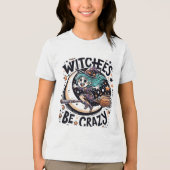 Griezelig Halloween-shirt – “Heksen zijn gek” Tri-Blend Shirt (Voorkant)