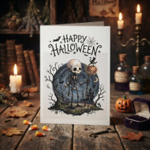 Griezelig Halloween-skelet & Jack-o'-Lantern