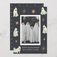 Griezelig Halloween-spookachtig familie foto