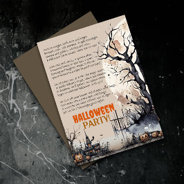 Griezelig Halloween Spooky Party Gedicht Uitnodigi Aankondiging