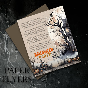Griezelig Halloween Spooky Party Gedicht Uitnodigi Flyer
