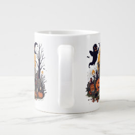 Griezelig Halloween Vintage Design – Geest, Pompoe Grote Koffiekop