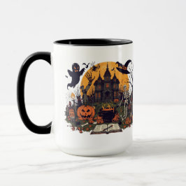 Griezelig Halloween Vintage Design – Geest, Pompoe Mok